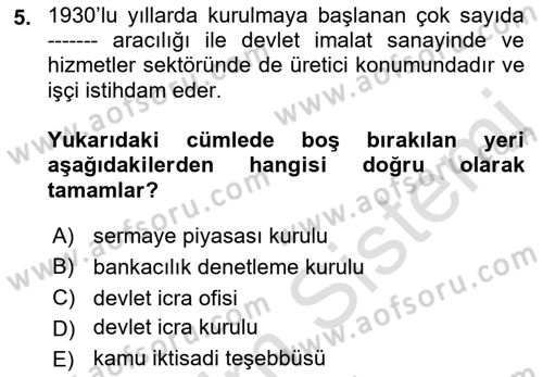 Çalışma İlişkileri Dersi 2022 - 2023 Yılı (Vize) Ara Sınav Soruları 5. Soru