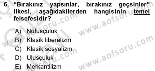 Çalışma İlişkileri Dersi 2023 - 2024 Yılı (Vize) Ara Sınav Soruları 6. Soru