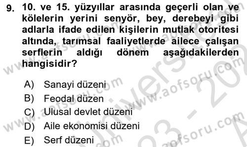 Çalışma İlişkileri Dersi 2023 - 2024 Yılı (Vize) Ara Sınav Soruları 9. Soru