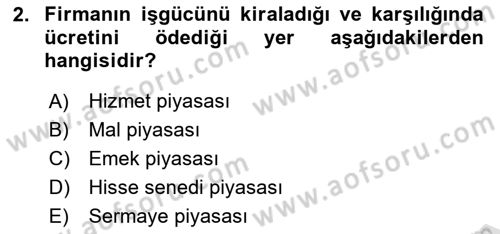 Çalışma İlişkileri Dersi 2023 - 2024 Yılı Yaz Okulu Sınav Soruları 2. Soru