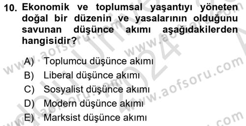 Çalışma İlişkileri Dersi 2024 - 2025 Yılı (Vize) Ara Sınav Soruları 10. Soru
