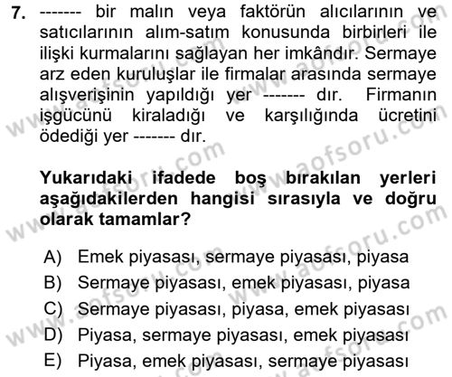 Çalışma İlişkileri Dersi 2024 - 2025 Yılı (Vize) Ara Sınav Soruları 7. Soru