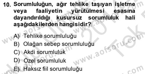 İş Sağlığı ve Güvenliği Dersi 2014 - 2015 Yılı Tek Ders Sınav Soruları 10. Soru