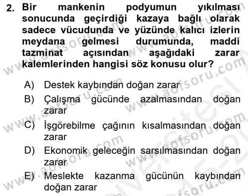 İş Sağlığı ve Güvenliği Dersi 2015 - 2016 Yılı Tek Ders Sınav Soruları 2. Soru