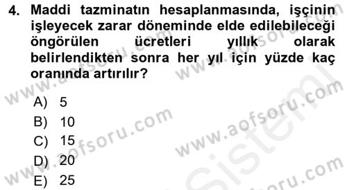 İş Sağlığı ve Güvenliği Dersi 2015 - 2016 Yılı Tek Ders Sınav Soruları 4. Soru