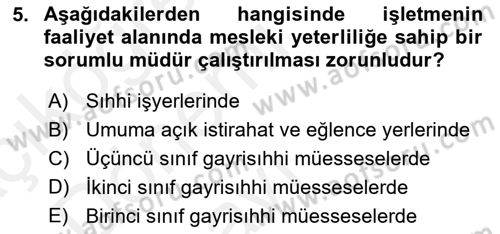 İş Sağlığı ve Güvenliği Dersi 2015 - 2016 Yılı Tek Ders Sınav Soruları 5. Soru