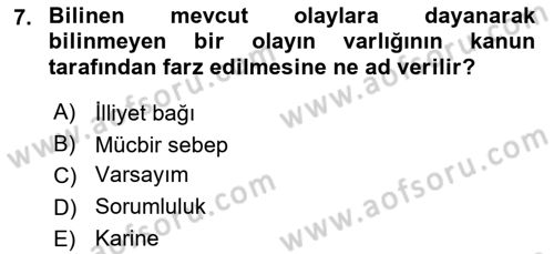İş Sağlığı ve Güvenliği Dersi 2017 - 2018 Yılı 3 Ders Sınav Soruları 7. Soru