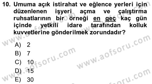 İş Sağlığı ve Güvenliği Dersi 2018 - 2019 Yılı 3 Ders Sınav Soruları 10. Soru