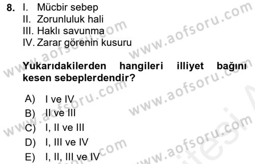 İş Sağlığı ve Güvenliği Dersi 2018 - 2019 Yılı (Final) Dönem Sonu Sınav Soruları 8. Soru