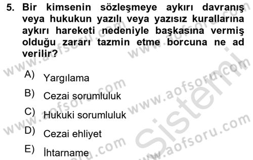 İş Sağlığı ve Güvenliği Dersi 2020 - 2021 Yılı Yaz Okulu Sınav Soruları 5. Soru