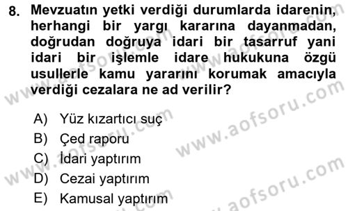 İş Sağlığı ve Güvenliği Dersi 2021 - 2022 Yılı (Final) Dönem Sonu Sınav Soruları 8. Soru