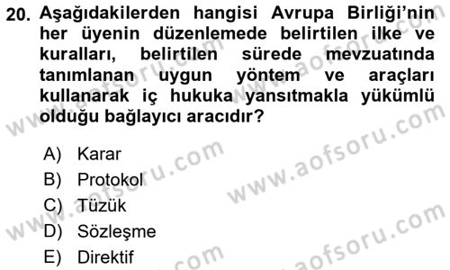 İş Sağlığı ve Güvenliği Dersi 2021 - 2022 Yılı Yaz Okulu Sınav Soruları 20. Soru