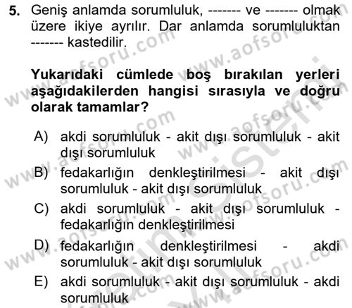 İş Sağlığı ve Güvenliği Dersi 2022 - 2023 Yılı Yaz Okulu Sınav Soruları 5. Soru