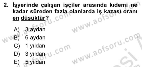 İş Sağlığı ve Güvenliği Dersi 2023 - 2024 Yılı (Vize) Ara Sınavı 2. Soru