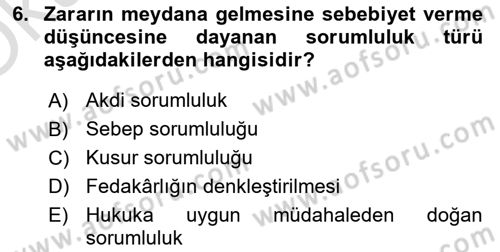 İş Sağlığı ve Güvenliği Dersi 2023 - 2024 Yılı Yaz Okulu Sınav Soruları 6. Soru
