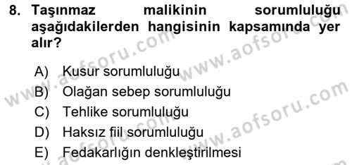 İş Sağlığı ve Güvenliği Dersi 2023 - 2024 Yılı Yaz Okulu Sınav Soruları 8. Soru
