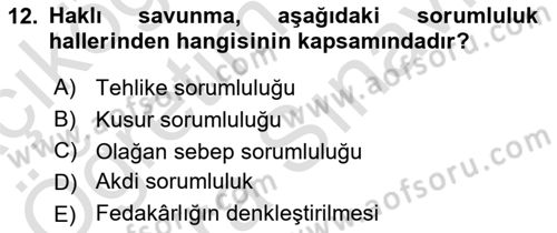 İş Sağlığı ve Güvenliği Dersi 2024 - 2025 Yılı (Vize) Ara Sınav Soruları 12. Soru