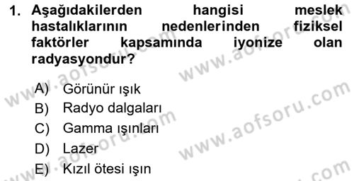 İş Sağlığı ve Güvenliği Dersi 2024 - 2025 Yılı (Final) Dönem Sonu Sınav Soruları 1. Soru