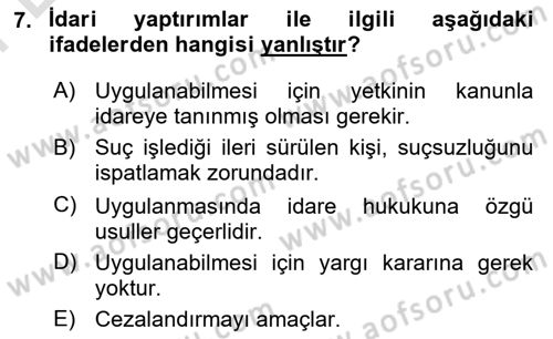 İş Sağlığı ve Güvenliği Dersi 2024 - 2025 Yılı (Final) Dönem Sonu Sınav Soruları 7. Soru