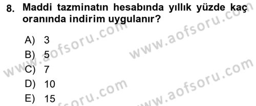 İş Sağlığı ve Güvenliği Dersi 2024 - 2025 Yılı (Final) Dönem Sonu Sınav Soruları 8. Soru
