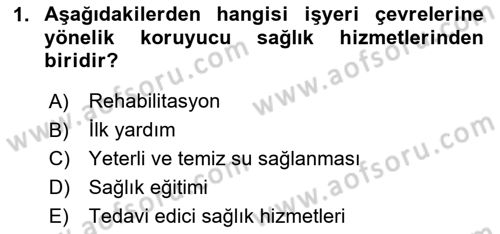 İş Sağlığı ve Güvenliği Dersi 2024 - 2025 Yılı Yaz Okulu Sınav Soruları 1. Soru