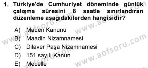 İş Sağlığı ve Güvenliği Dersi 2025 - 2026 Yılı (Final) Dönem Sonu Sınav Soruları 1. Soru