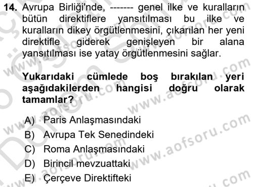 İş Sağlığı ve Güvenliği Dersi 2025 - 2026 Yılı (Final) Dönem Sonu Sınav Soruları 14. Soru