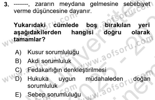 İş Sağlığı ve Güvenliği Dersi 2025 - 2026 Yılı (Final) Dönem Sonu Sınav Soruları 3. Soru