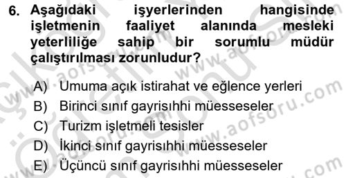 İş Sağlığı ve Güvenliği Dersi 2025 - 2026 Yılı (Final) Dönem Sonu Sınav Soruları 6. Soru