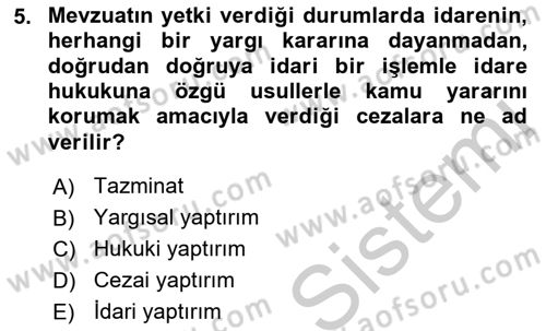 İş Sağlığı ve Güvenliği -x Dersi 2016 - 2017 Yılı 3 Ders Sınav Soruları 5. Soru