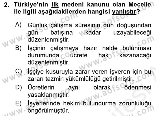 İş Sağlığı ve Güvenliği -x Dersi 2017 - 2018 Yılı 3 Ders Sınav Soruları 2. Soru