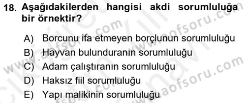 İş Sağlığı ve Güvenliği -x Dersi 2018 - 2019 Yılı (Vize) Ara Sınav Soruları 18. Soru