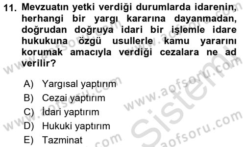 İş Sağlığı ve Güvenliği -x Dersi 2021 - 2022 Yılı Yaz Okulu Sınav Soruları 11. Soru