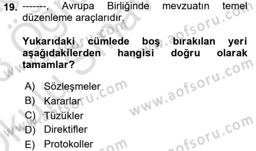 İş Sağlığı ve Güvenliği -x Dersi 2022 - 2023 Yılı Yaz Okulu Sınav Soruları 19. Soru
