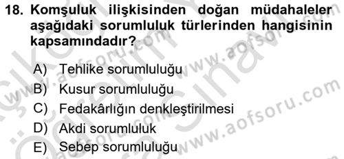 İş Sağlığı ve Güvenliği -x Dersi 2023 - 2024 Yılı (Vize) Ara Sınav Soruları 18. Soru