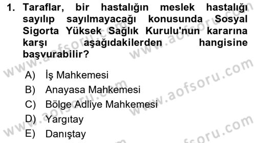 İş Sağlığı ve Güvenliği -x Dersi 2023 - 2024 Yılı Yaz Okulu Sınav Soruları 1. Soru