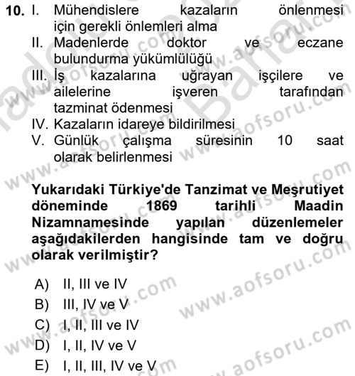İş Sağlığı ve Güvenliği -x Dersi 2024 - 2025 Yılı (Vize) Ara Sınav Soruları 10. Soru