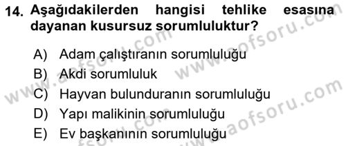 İş Sağlığı ve Güvenliği -x Dersi 2024 - 2025 Yılı (Vize) Ara Sınav Soruları 14. Soru