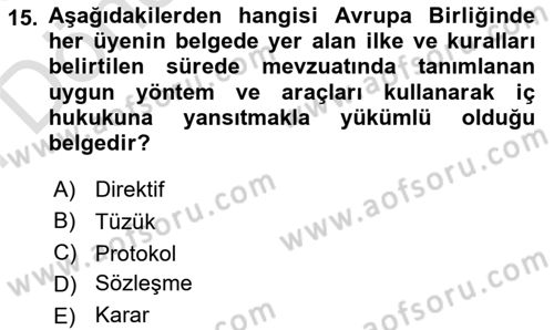 İş Sağlığı ve Güvenliği -x Dersi 2024 - 2025 Yılı (Final) Dönem Sonu Sınav Soruları 15. Soru