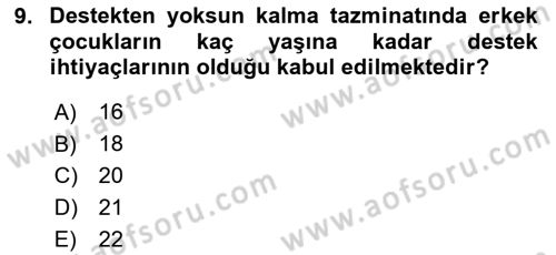 İş Sağlığı ve Güvenliği -x Dersi 2024 - 2025 Yılı Yaz Okulu Sınav Soruları 9. Soru