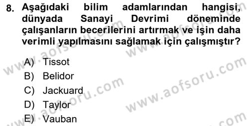 İş Sağlığı ve Güvenliği -x Dersi 2025 - 2026 Yılı (Vize) Ara Sınav Soruları 8. Soru