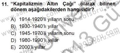 Çalışma İlişkileri Tarihi Dersi 2012 - 2013 Yılı (Vize) Ara Sınav Soruları 11. Soru