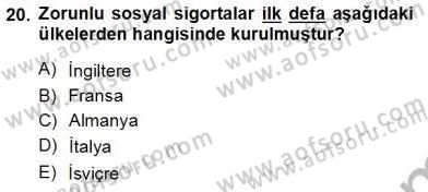 Çalışma İlişkileri Tarihi Dersi 2012 - 2013 Yılı (Vize) Ara Sınav Soruları 20. Soru