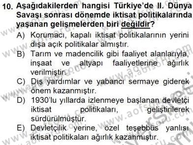 Çalışma İlişkileri Tarihi Dersi 2012 - 2013 Yılı (Final) Dönem Sonu Sınav Soruları 10. Soru