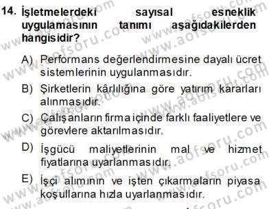 Çalışma İlişkileri Tarihi Dersi 2013 - 2014 Yılı (Vize) Ara Sınav Soruları 14. Soru