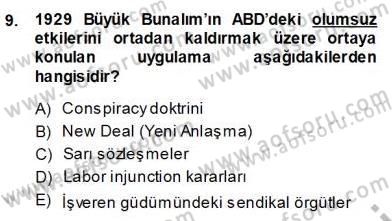Çalışma İlişkileri Tarihi Dersi Ara Sınavı Deneme Sınav Soruları 9. Soru