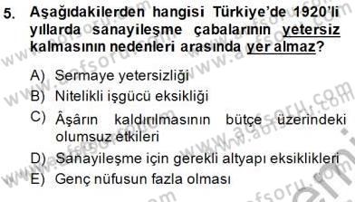 Çalışma İlişkileri Tarihi Dersi 2013 - 2014 Yılı (Final) Dönem Sonu Sınav Soruları 5. Soru