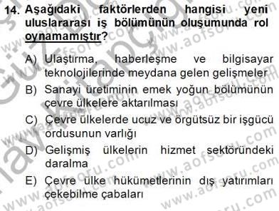 Çalışma İlişkileri Tarihi Dersi 2014 - 2015 Yılı (Vize) Ara Sınav Soruları 14. Soru