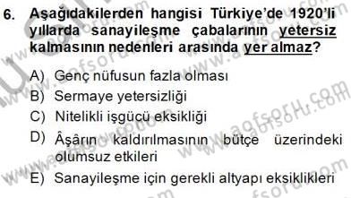 Çalışma İlişkileri Tarihi Dersi 2014 - 2015 Yılı (Final) Dönem Sonu Sınav Soruları 6. Soru