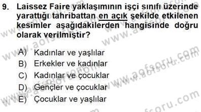 Çalışma İlişkileri Tarihi Dersi 2015 - 2016 Yılı (Vize) Ara Sınav Soruları 9. Soru